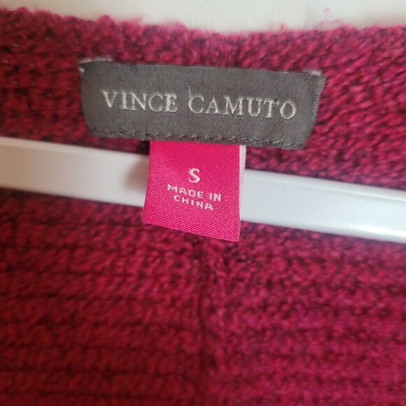 Vince Camuto NEW V Neck Balloon Sleeve Sweater Womens Small Berry Red Christmas - Picture 9 of 12